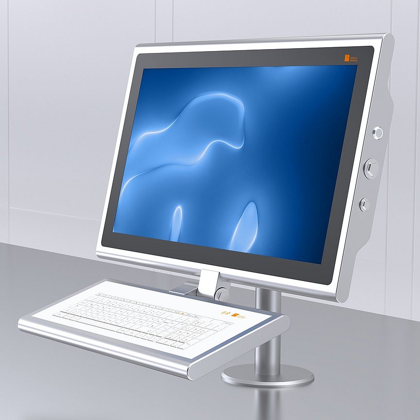 Option de montage - tube en acier inoxydable sur la table