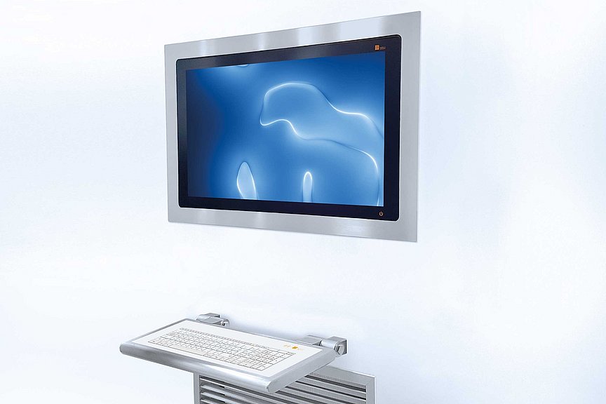 CONTROL fitted panel with keyboard for cleanroom CONTROL fitted panel with keyboard for cleanroom