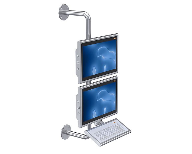 Tragarm | Duplexsystem vertikal für zwei HMI-Systeme Tragarm | Duplexsystem vertikal für zwei HMI-Systeme