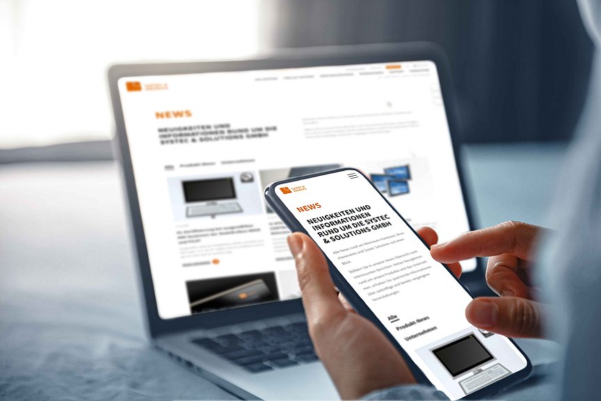 News and information about Systec & Solution GmbH Smartphone and laptop with Systec & Solution GmbH news page